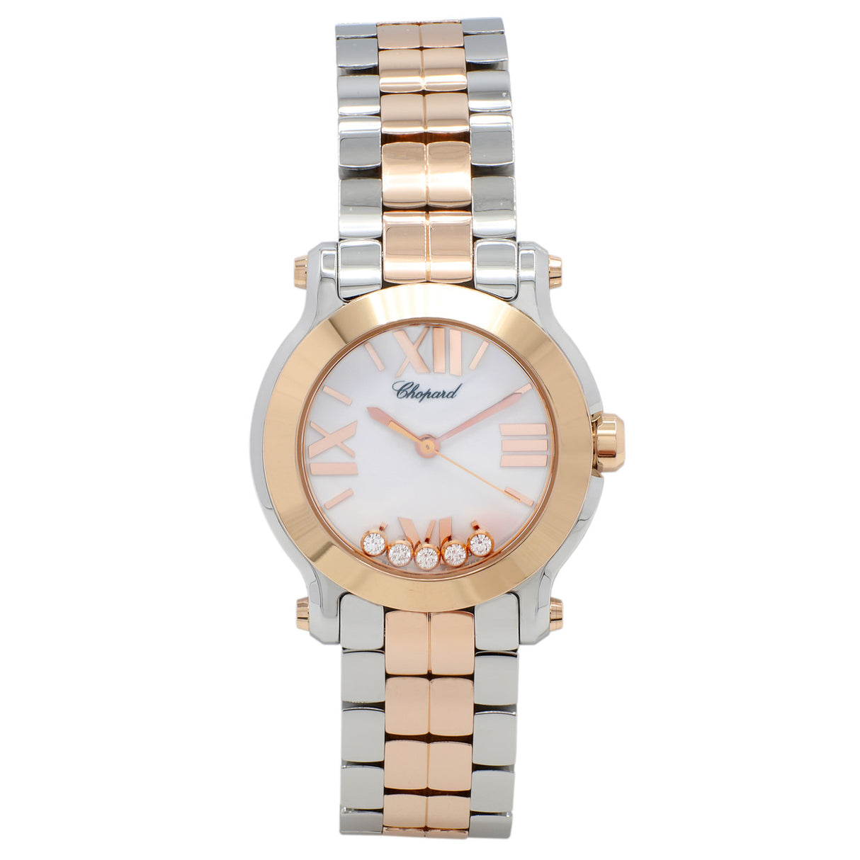 Chopard Stainless Steel 18K Rose Gold Happy Sport 278509-6003 Watches Chopard