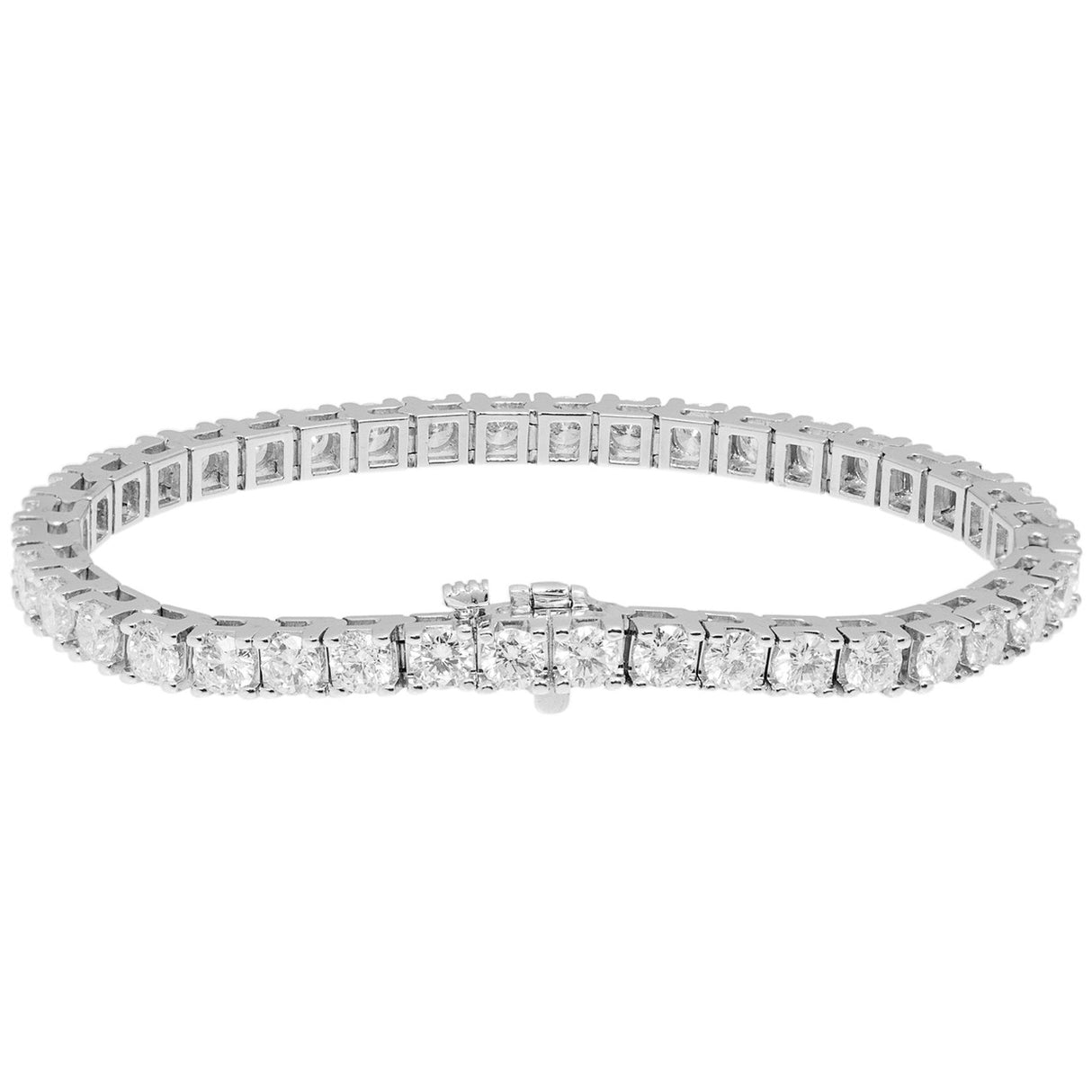 14K White Gold 8.18 Carat Diamond Tennis Bracelet Fine Jewellery Modaselle
