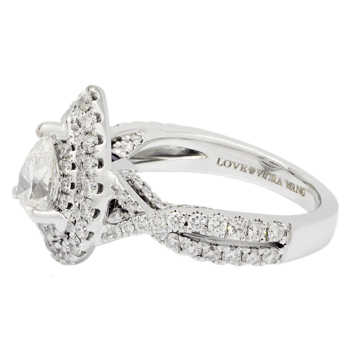 14K White Gold Vera Wang 0.85 Carat Pear Diamond Ring Fine Jewellery Modaselle