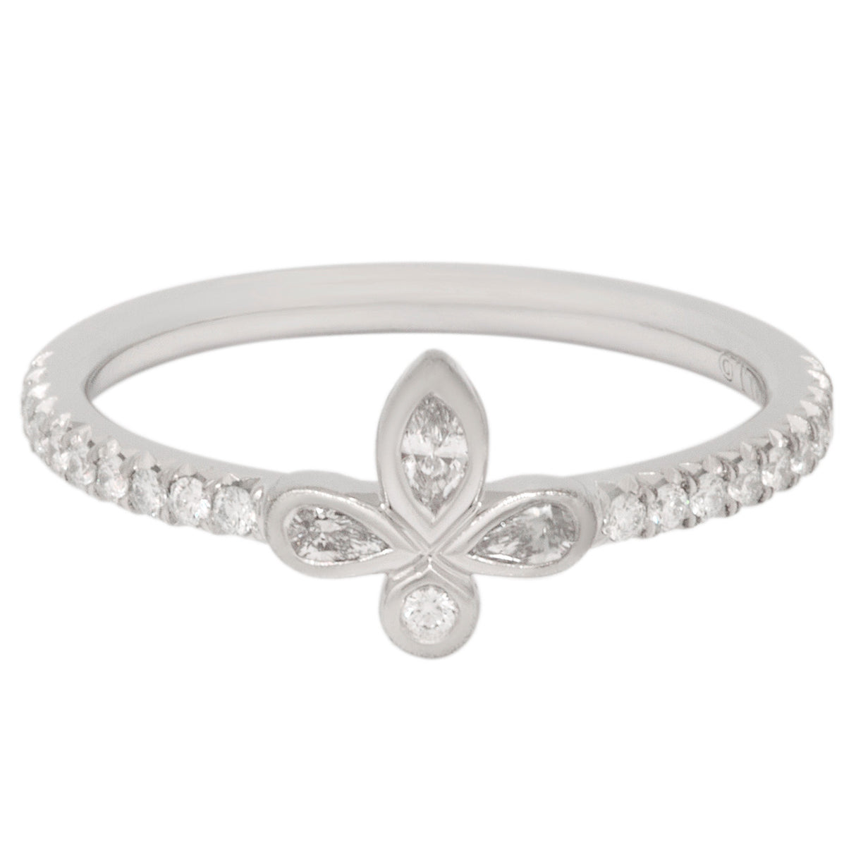 Tiffany & Co. Platinum Diamond Fleur de Lis Ring Designer Jewellery Tiffany and Co