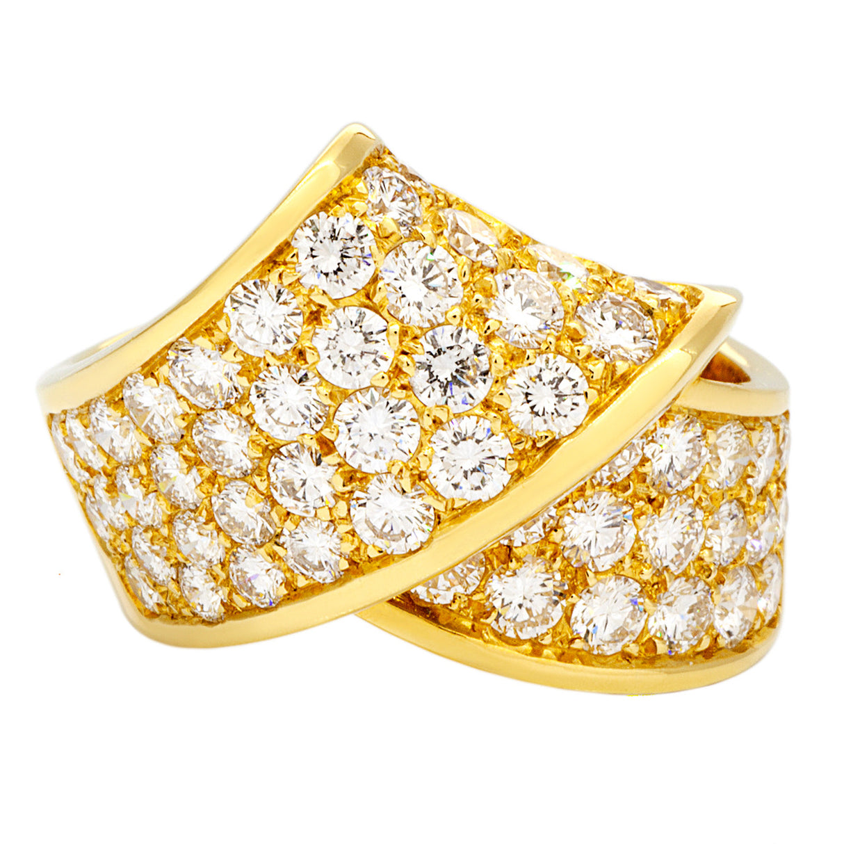 18K Gold 2.65 Carat Pave Diamond Ring Fine Jewellery Modaselle