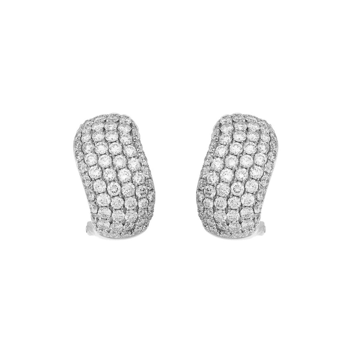 18K White Gold 2.74 Carat Pave Diamond Earrings Fine Jewellery Modaselle