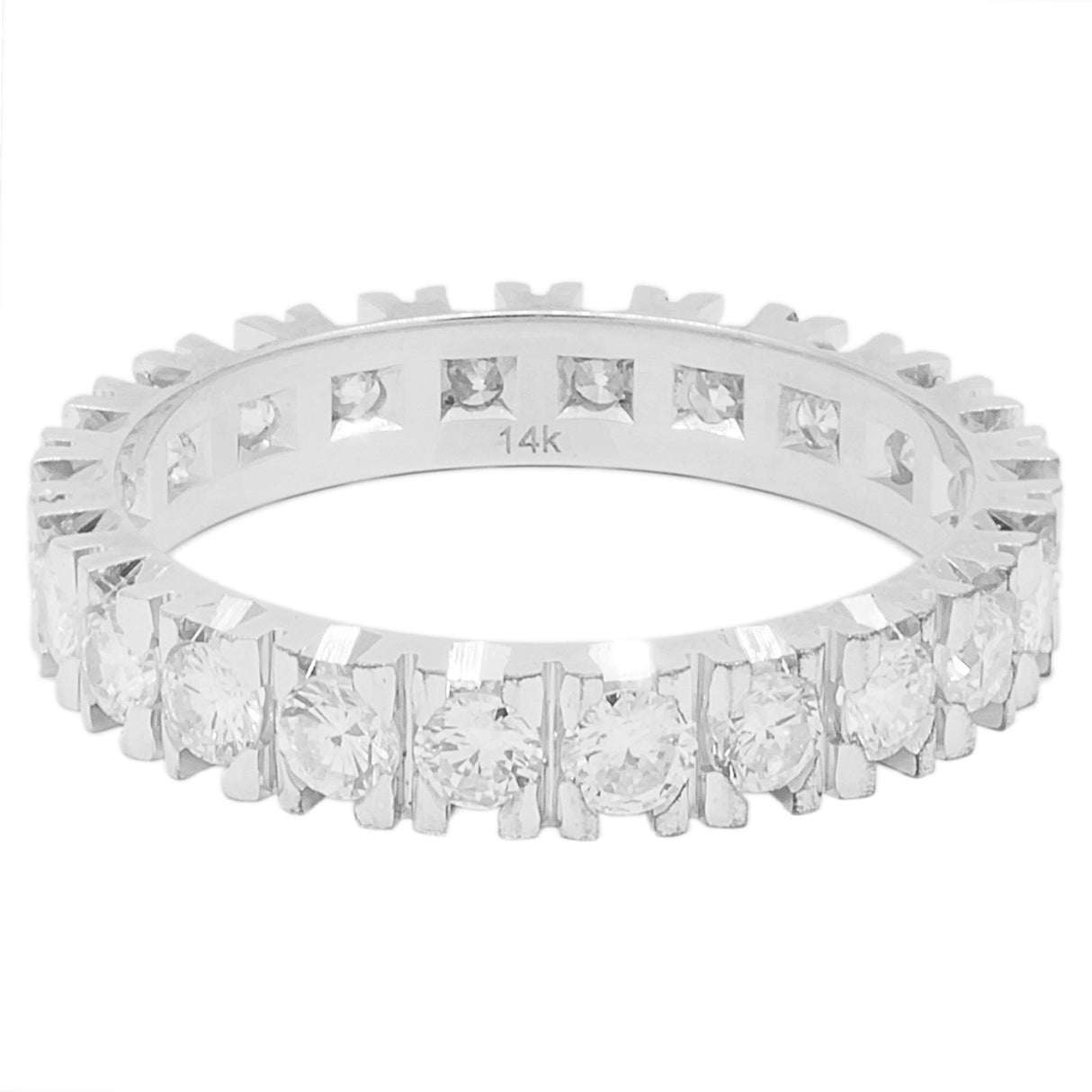 14K White Gold 1.10 Carat Diamond Eternity Band Fine Jewellery Modaselle