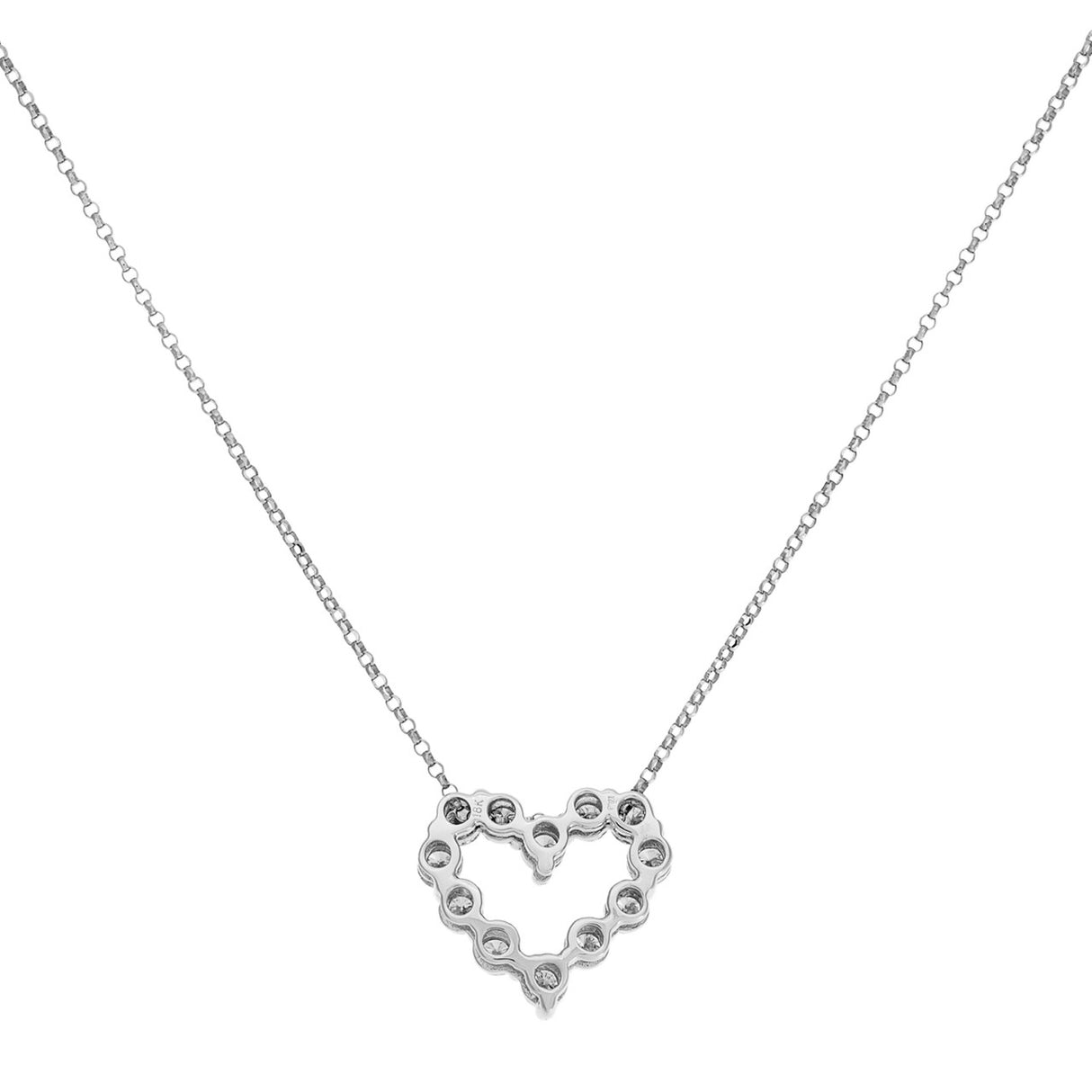 18K White Gold 1.02 Carat Diamond Heart Pendant Necklace Fine Jewellery Modaselle