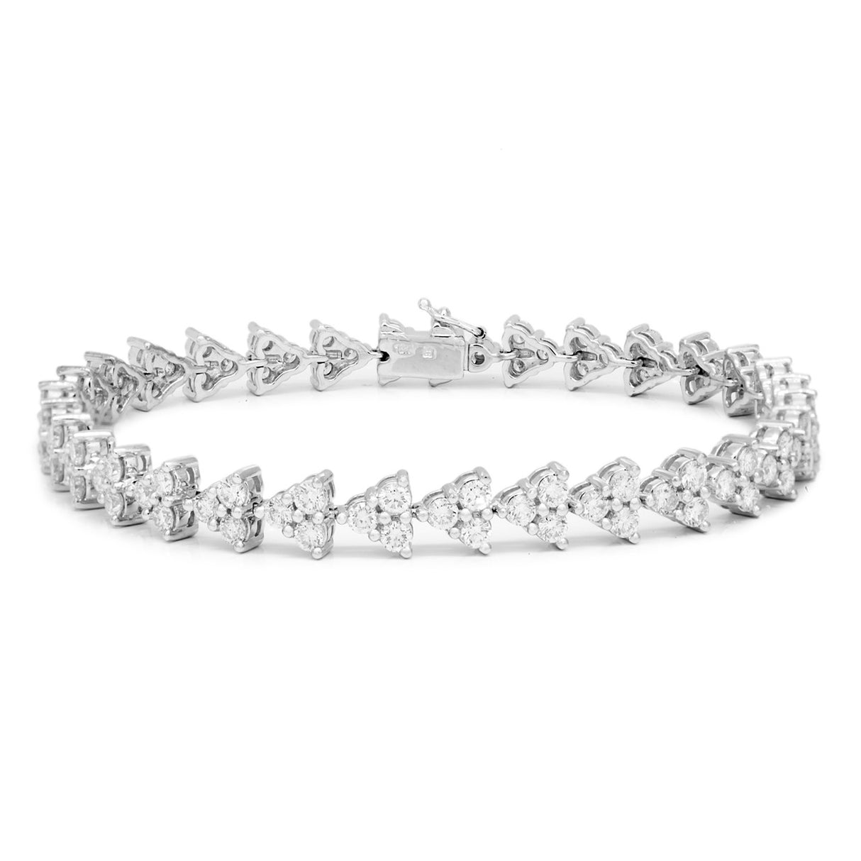 18K White Gold 3.84 Carat Diamond Tennis Bracelet Fine Jewellery Modaselle