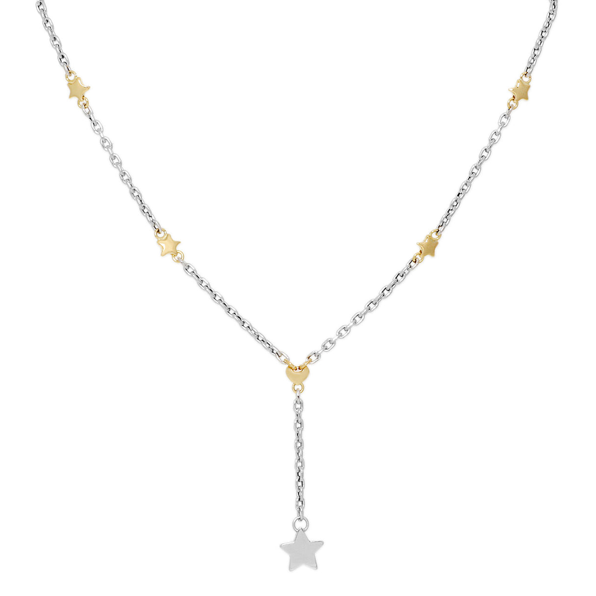 18K White & Yellow Gold Star Necklace Fine Jewellery Modaselle