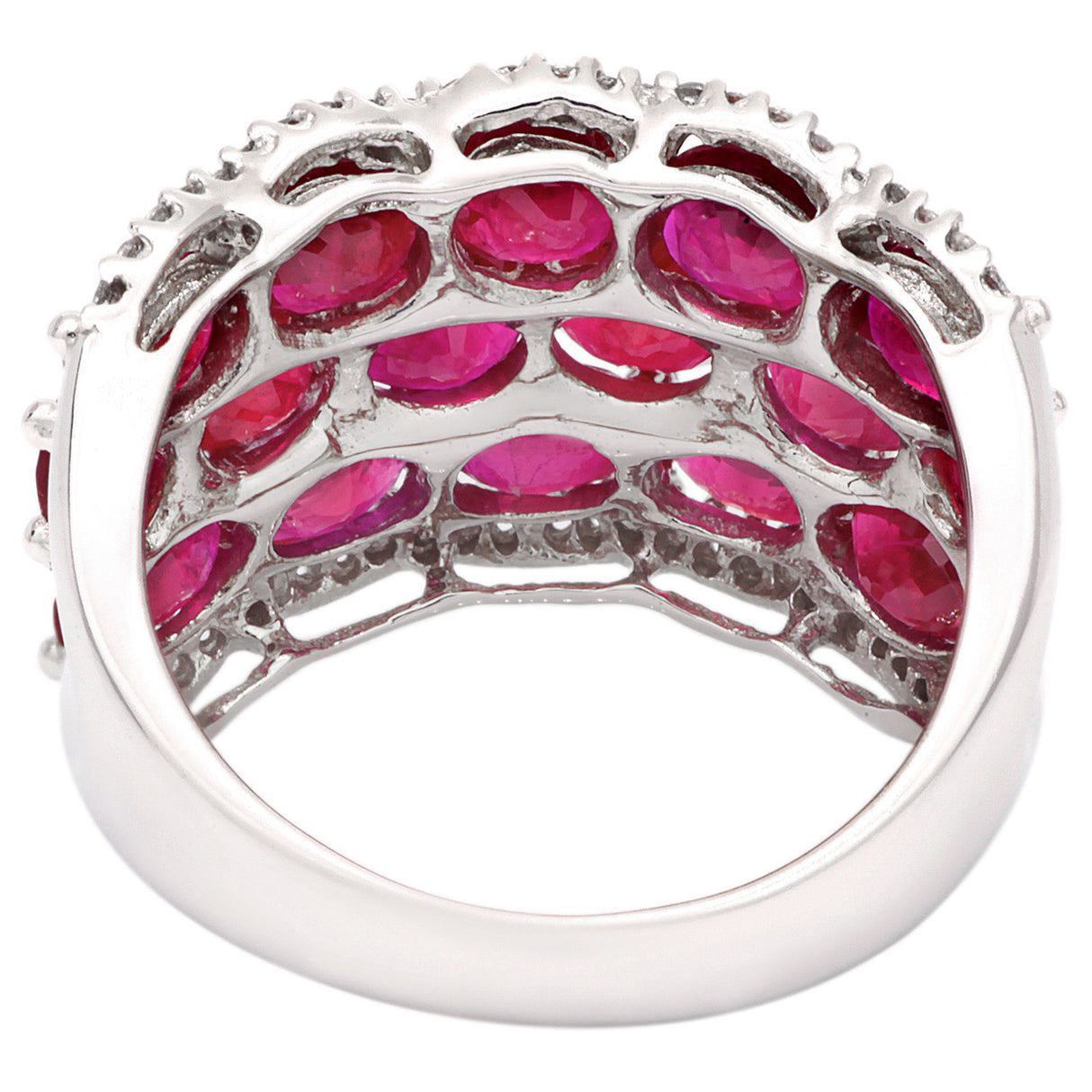 14K White Gold 7.20 Carat Ruby & Diamond Ring Fine Jewellery Modaselle