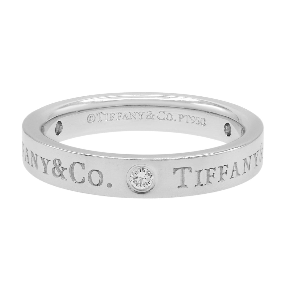 Tiffany & Co. Platinum & Diamond Band Ring Designer Jewellery Tiffany and Co