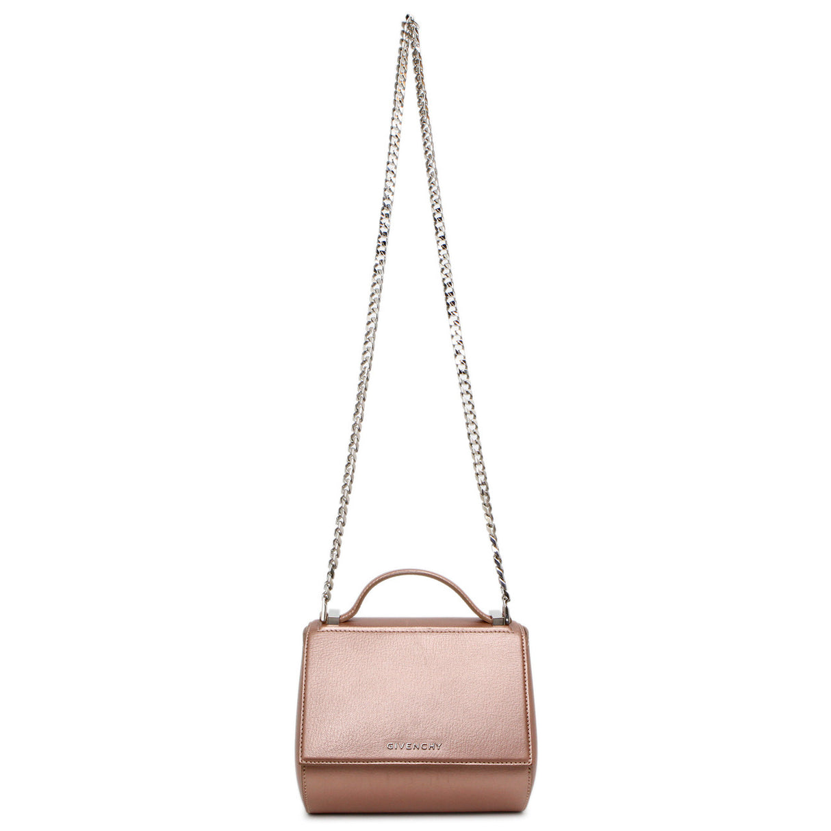 Givenchy Rose Gold Calfskin Mini Pandora Box Chain Crossbody Handbags Givenchy