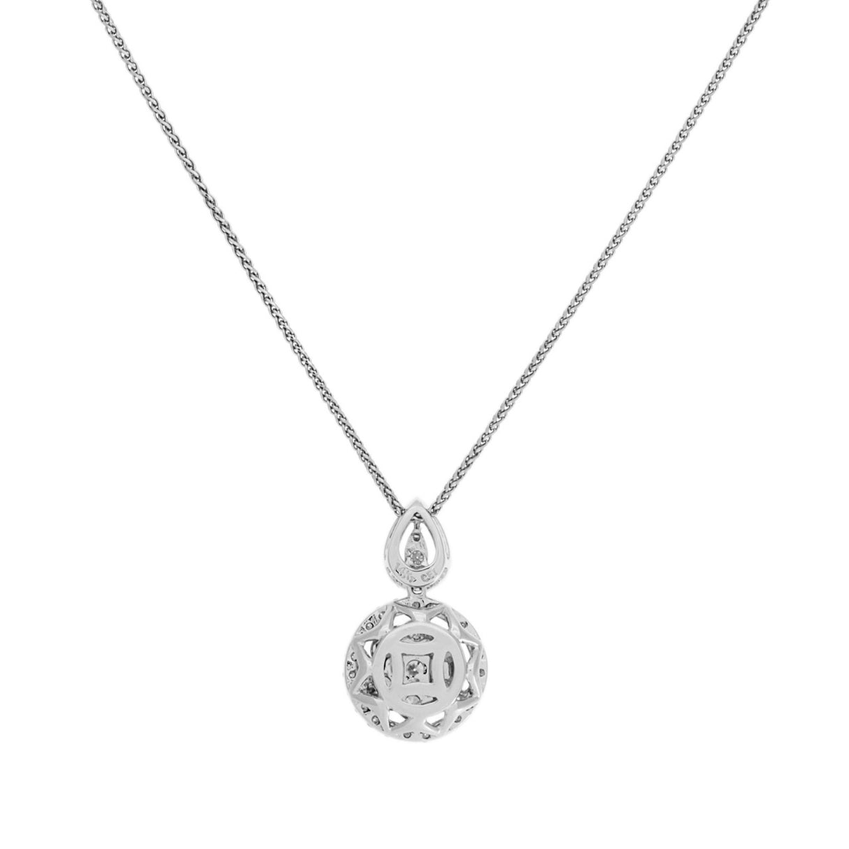 14K White Gold 0.65 Carat Diamond Pendant Necklace Fine Jewellery Modaselle