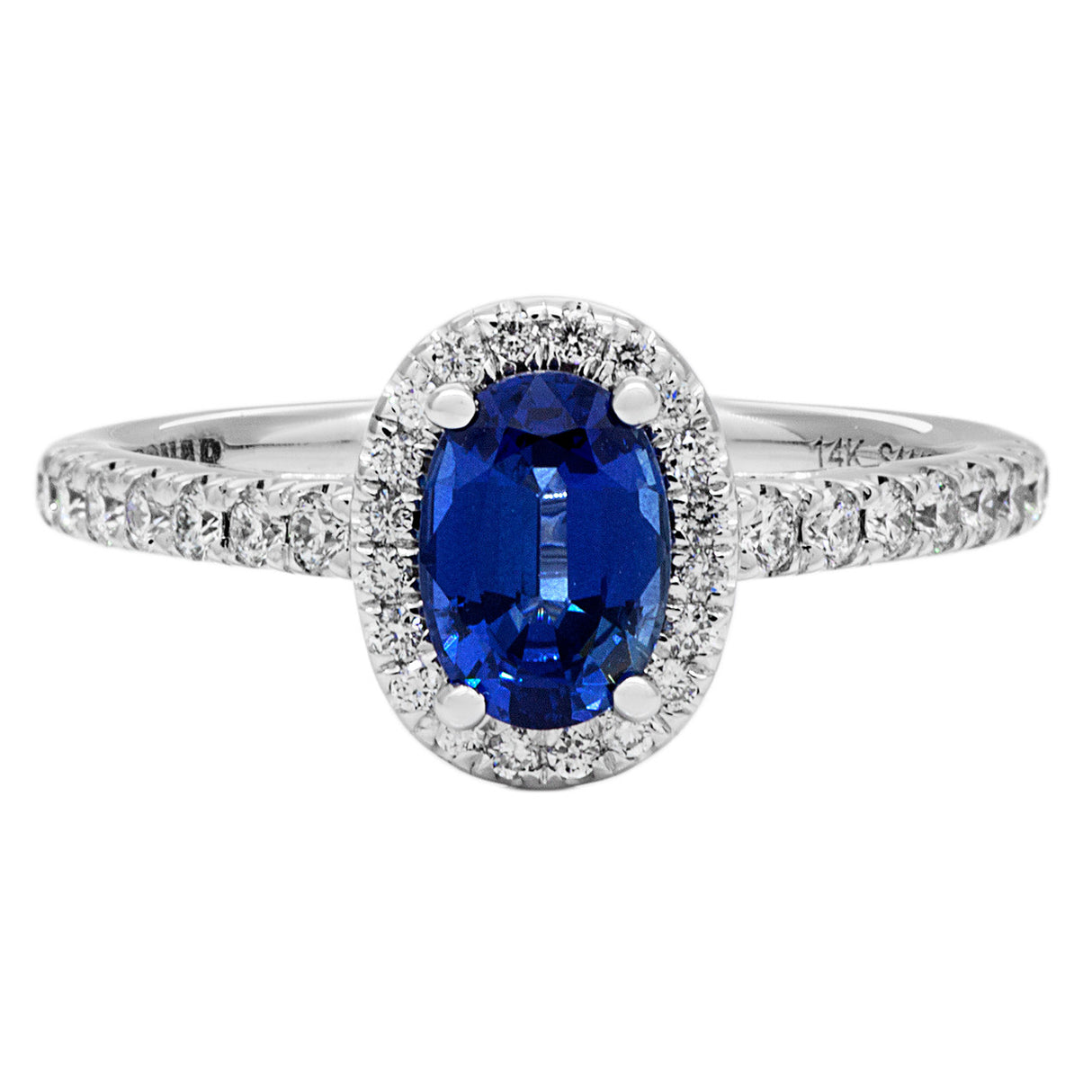 14K White Gold Sapphire Diamond Ring Fine Jewellery Modaselle