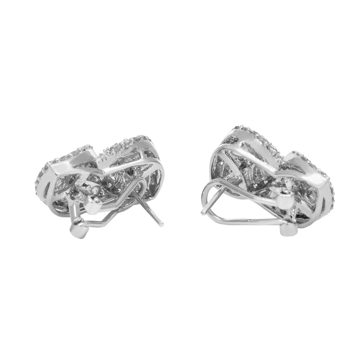 18K White Gold 3.08 Carat Diamond Baguette Earrings Fine Jewellery Modaselle