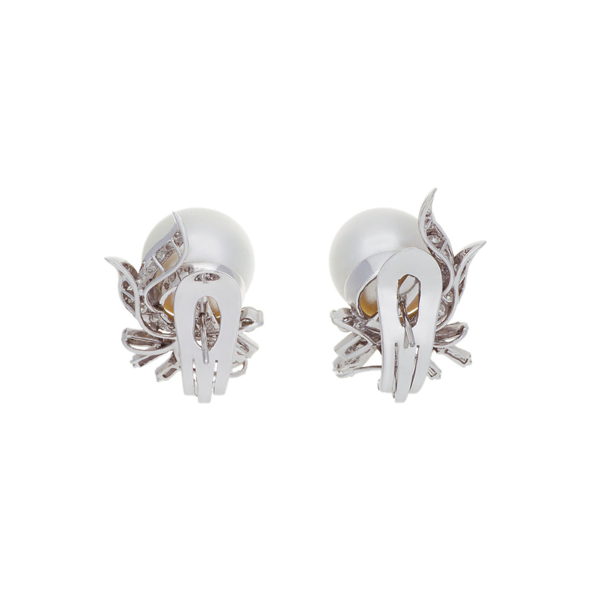 14K White Gold South Sea Pearl Diamond Earrings Fine Jewellery Modaselle