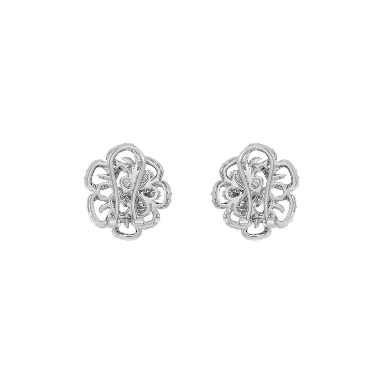18K White Gold 2.44 Carat Diamond Blossom Earrings Fine Jewellery Modaselle
