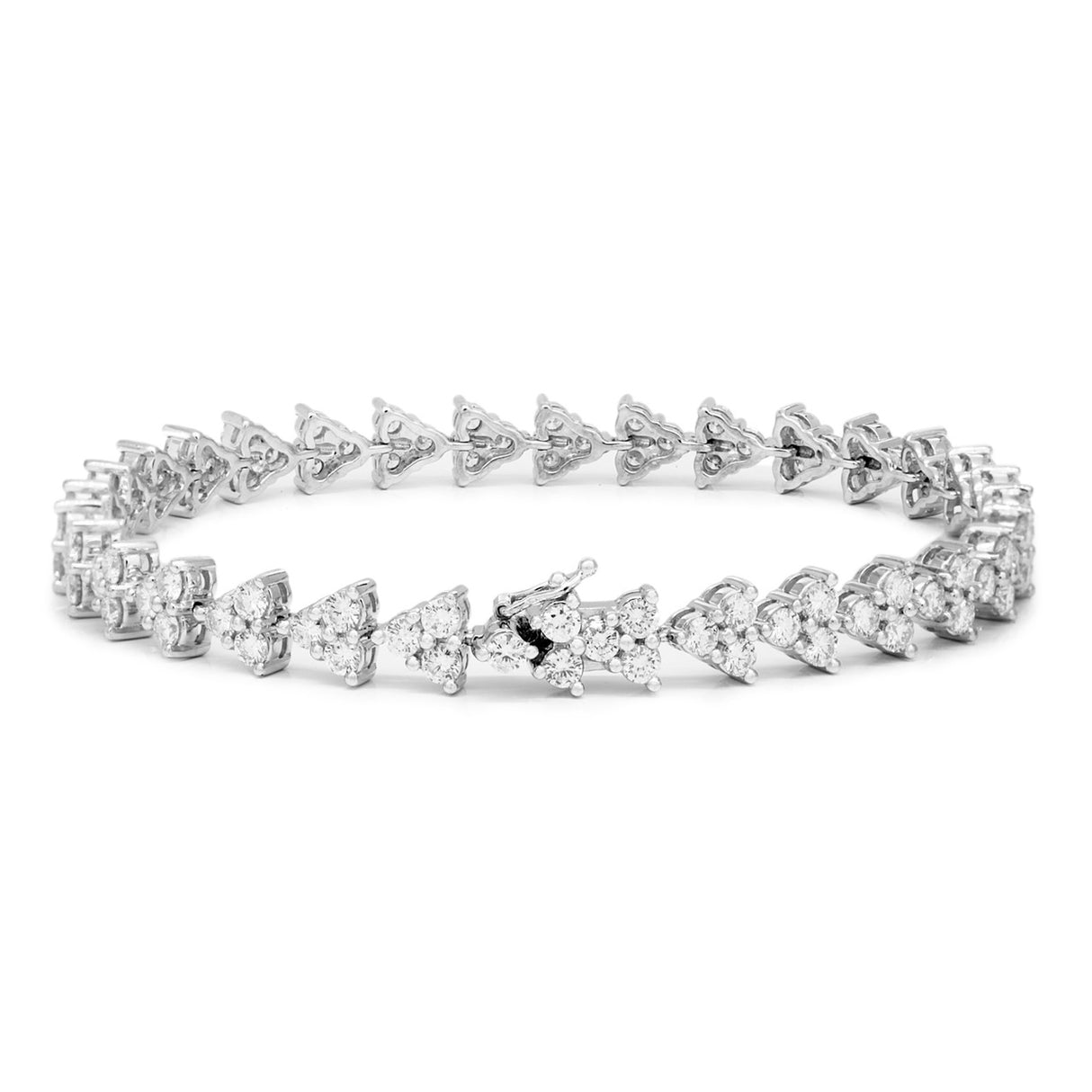 18K White Gold 3.84 Carat Diamond Tennis Bracelet Fine Jewellery Modaselle
