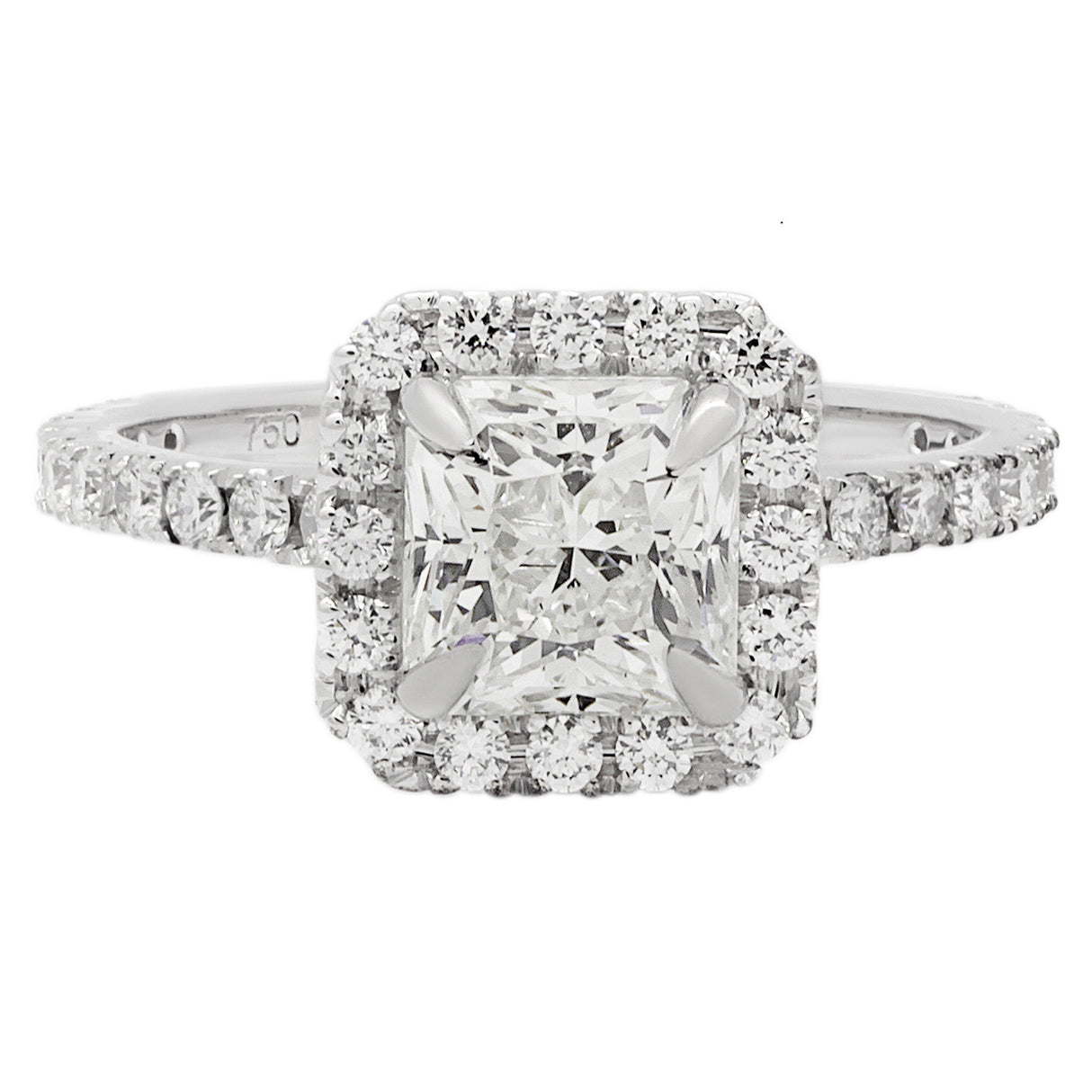 18K White Gold 1.18 Carat Radiant Cut Diamond Ring Fine Jewellery Modaselle