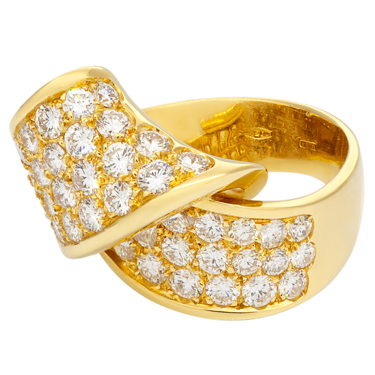 18K Gold 2.65 Carat Pave Diamond Ring Fine Jewellery Modaselle
