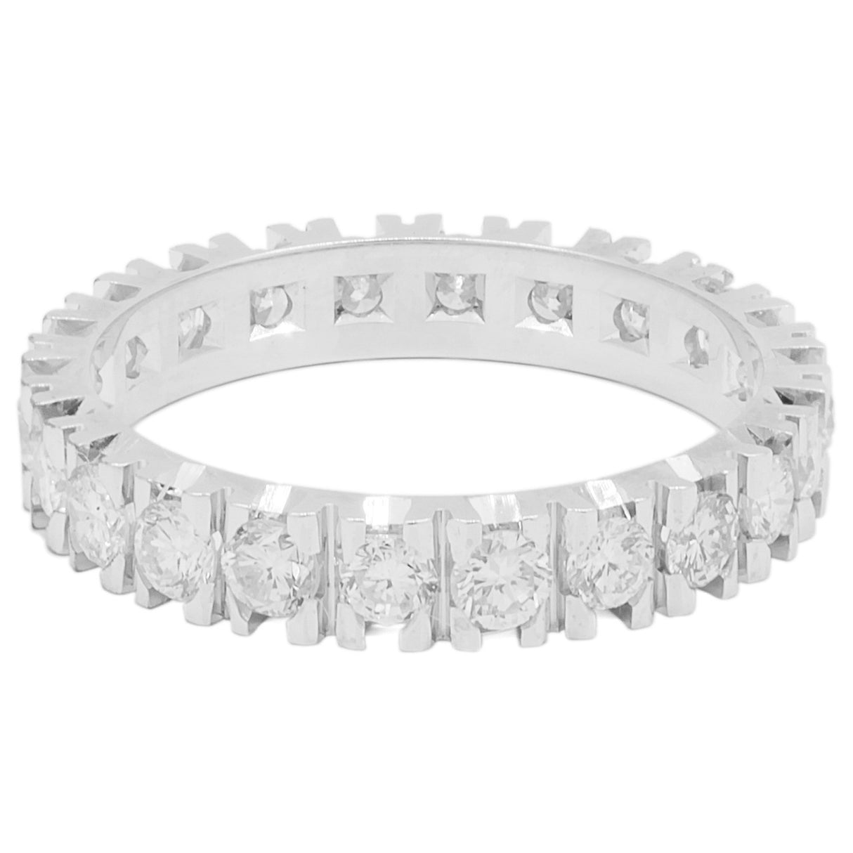 14K White Gold 1.10 Carat Diamond Eternity Band Fine Jewellery Modaselle