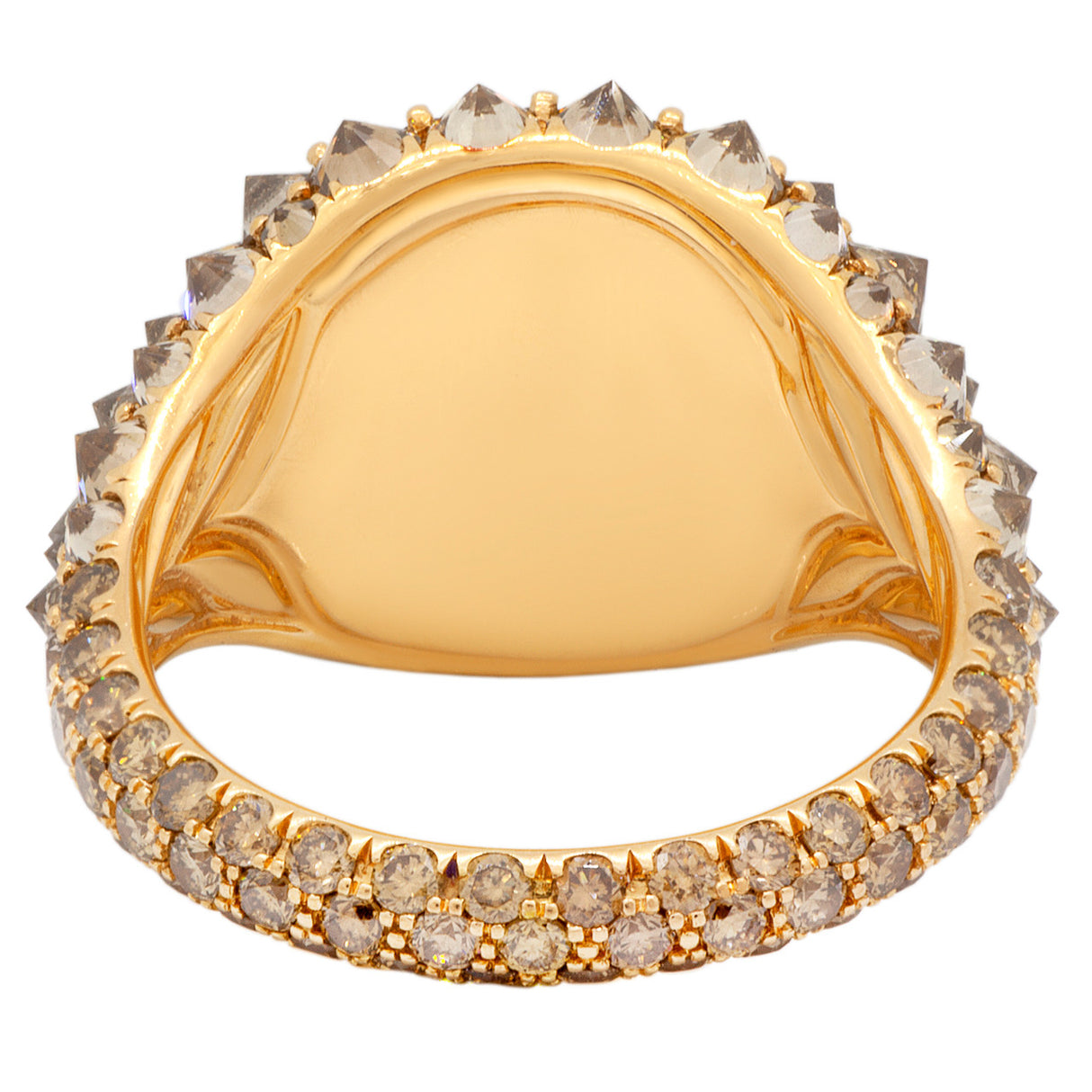 David Yurman 18K Rose Gold & Cognac Diamond Signature Pinky Ring Designer Jewellery David Yurman