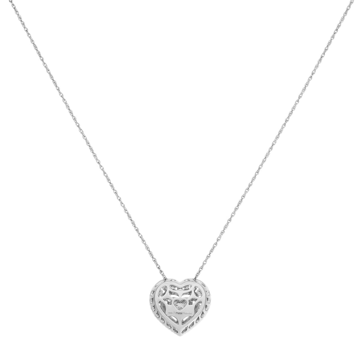 18K White Gold 1.04 Carat Diamond Heart Pendant Necklace Fine Jewellery Modaselle