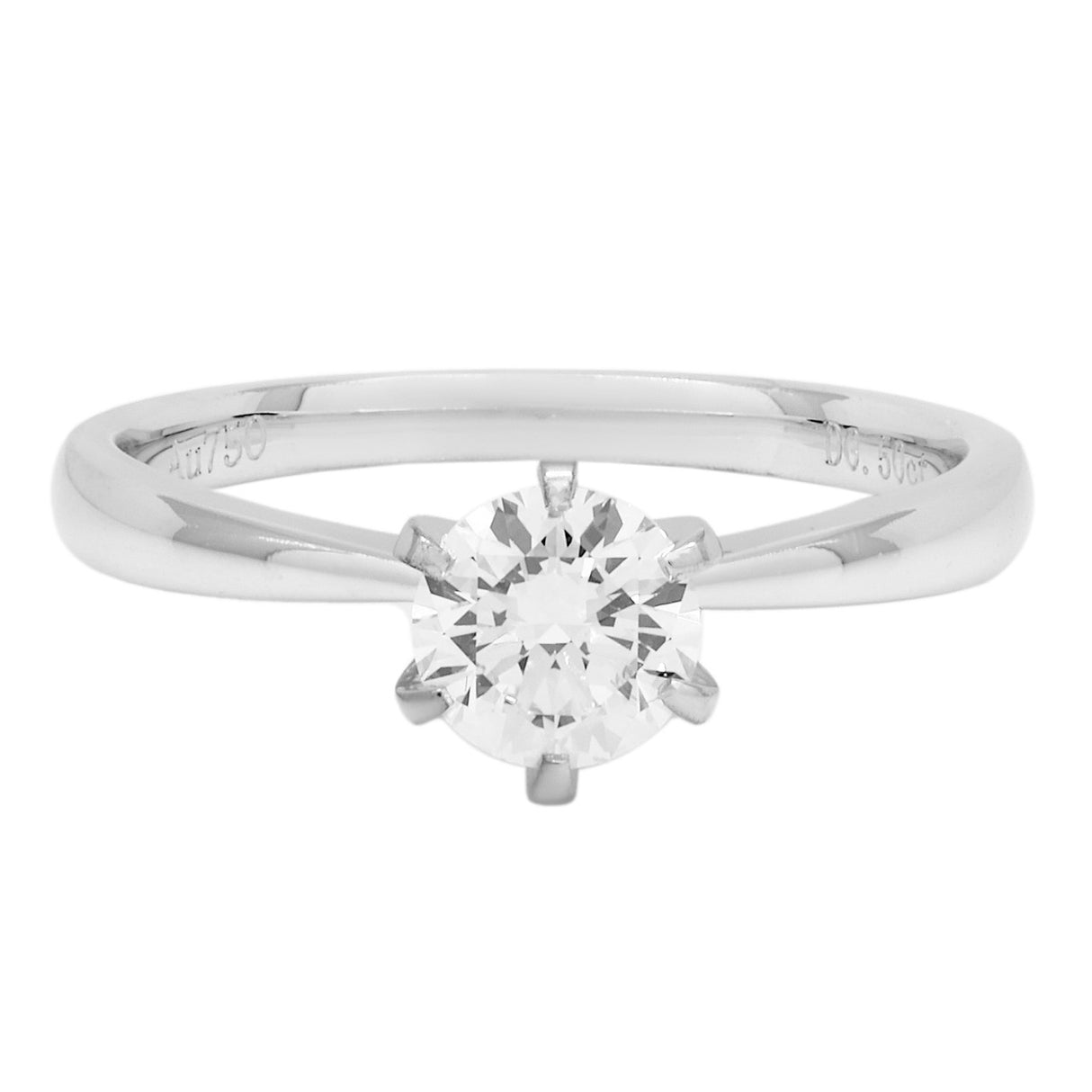 18K White Gold 0.50 Carat Diamond Solitaire Ring Fine Jewellery Modaselle
