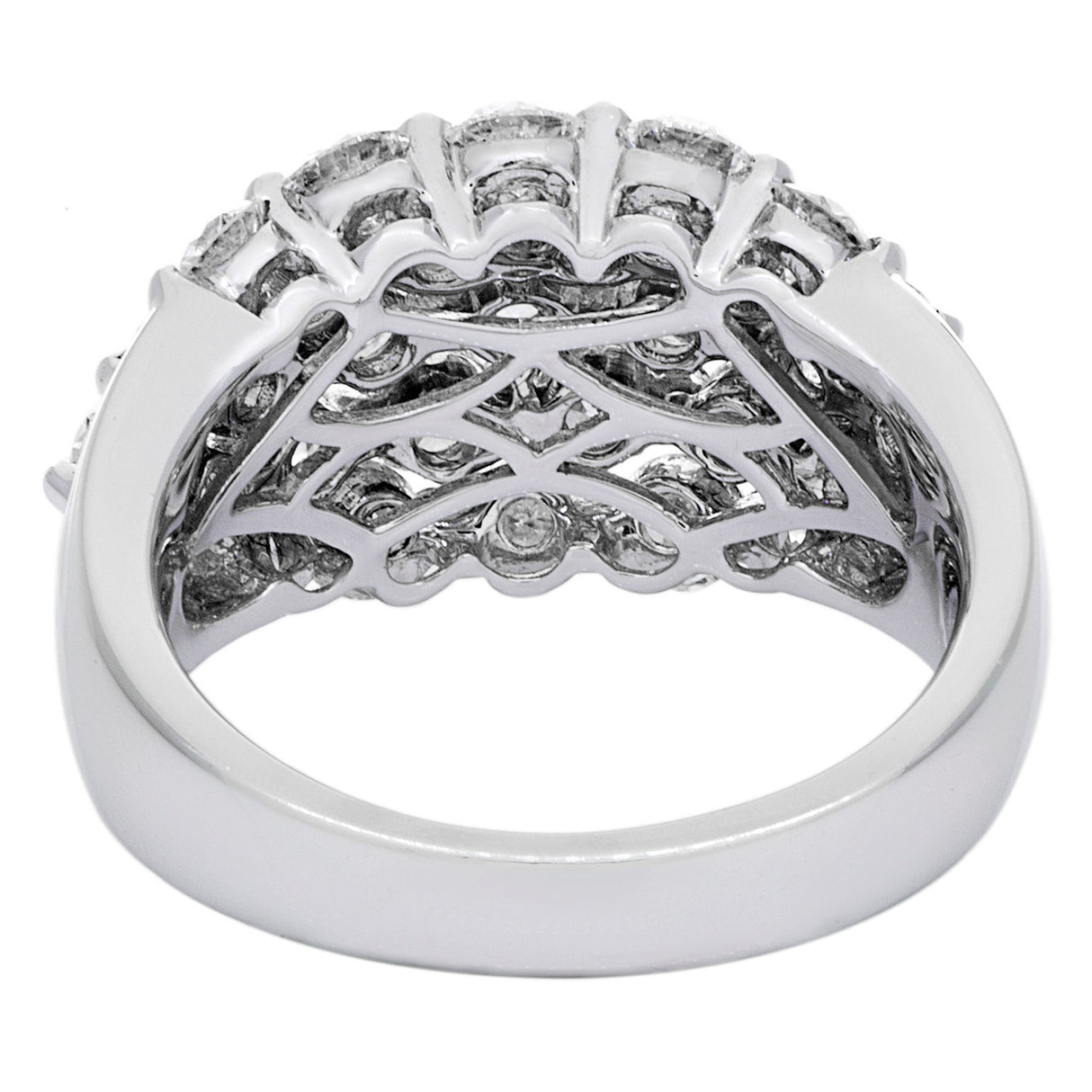 18K White Gold 3.07 Carat Diamond Cluster Ring Fine Jewellery Modaselle