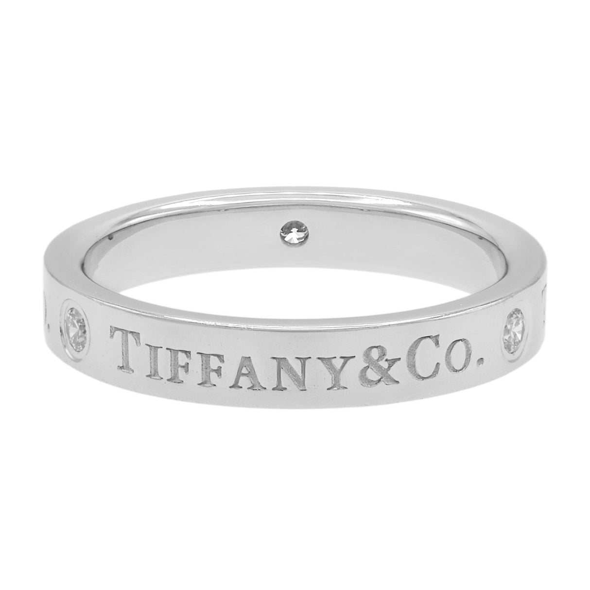 Tiffany & Co. Platinum & Diamond Band Ring Designer Jewellery Tiffany and Co
