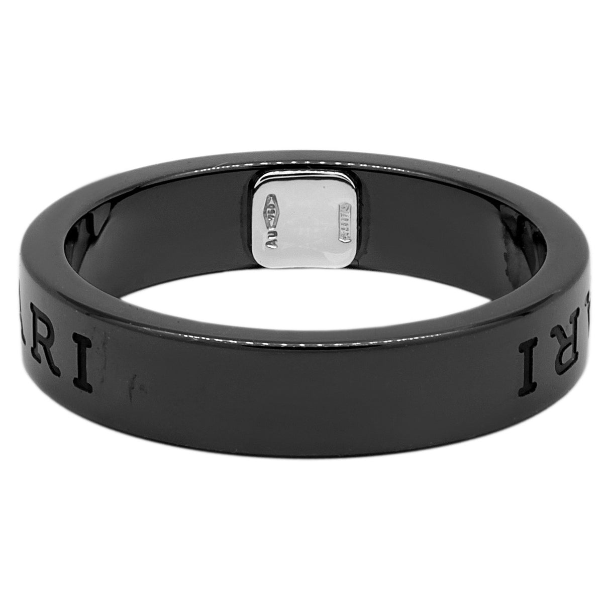 Bulgari Black Ceramic & Diamond Band Ring Designer Jewellery Bulgari