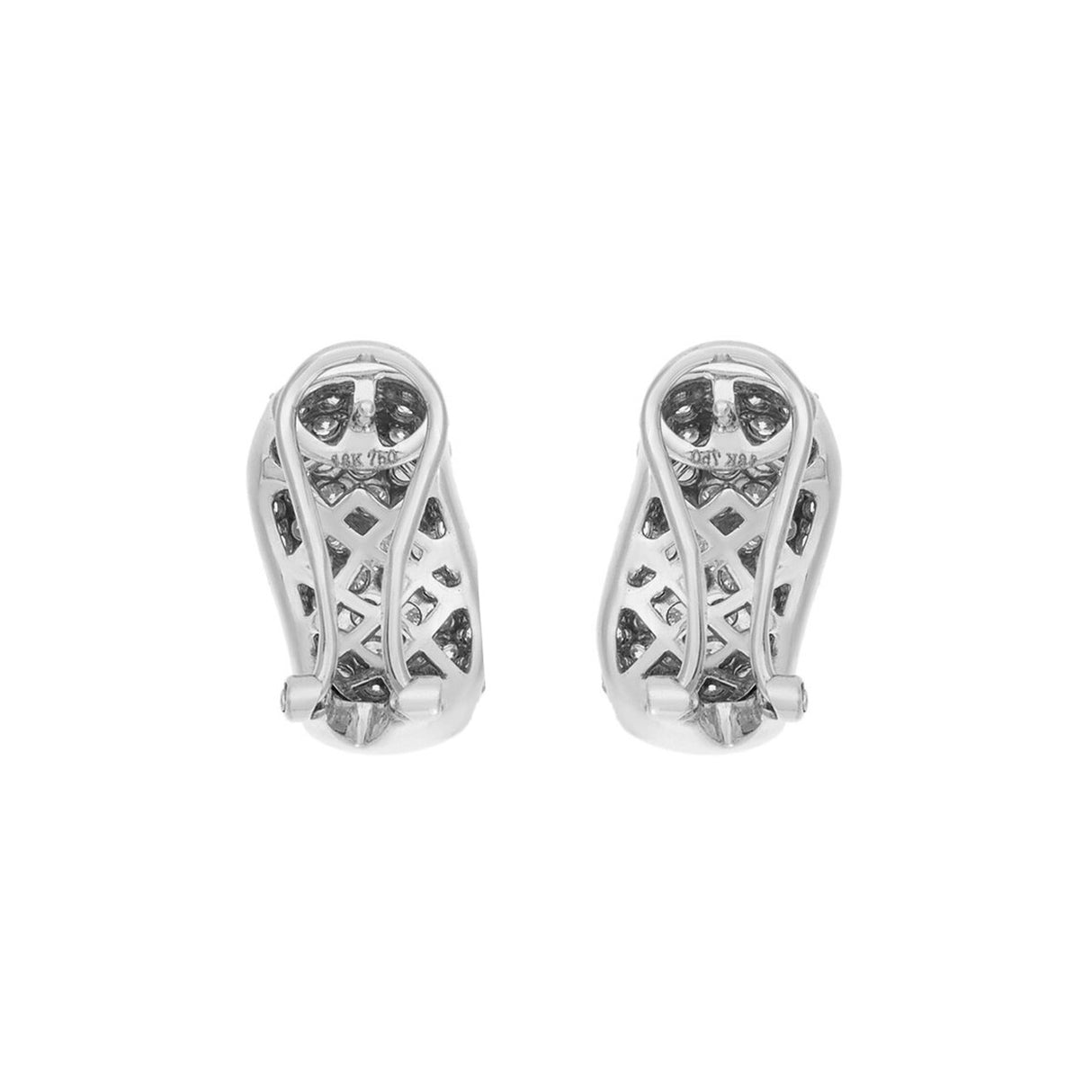 18K White Gold 2.74 Carat Pave Diamond Earrings Fine Jewellery Modaselle