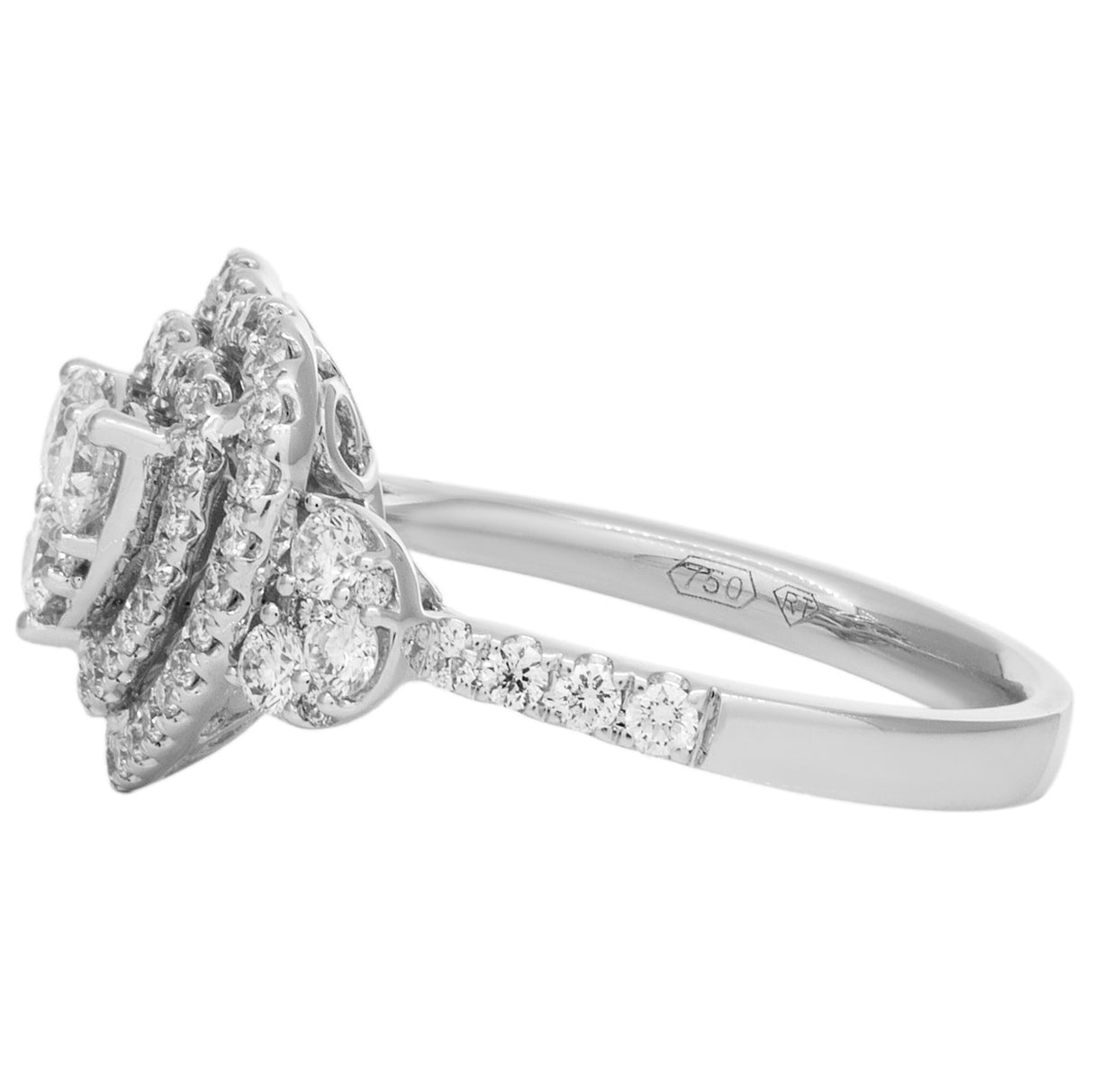 18K White Gold 1.29 Carat Pave Diamond Heart Ring Fine Jewellery Modaselle