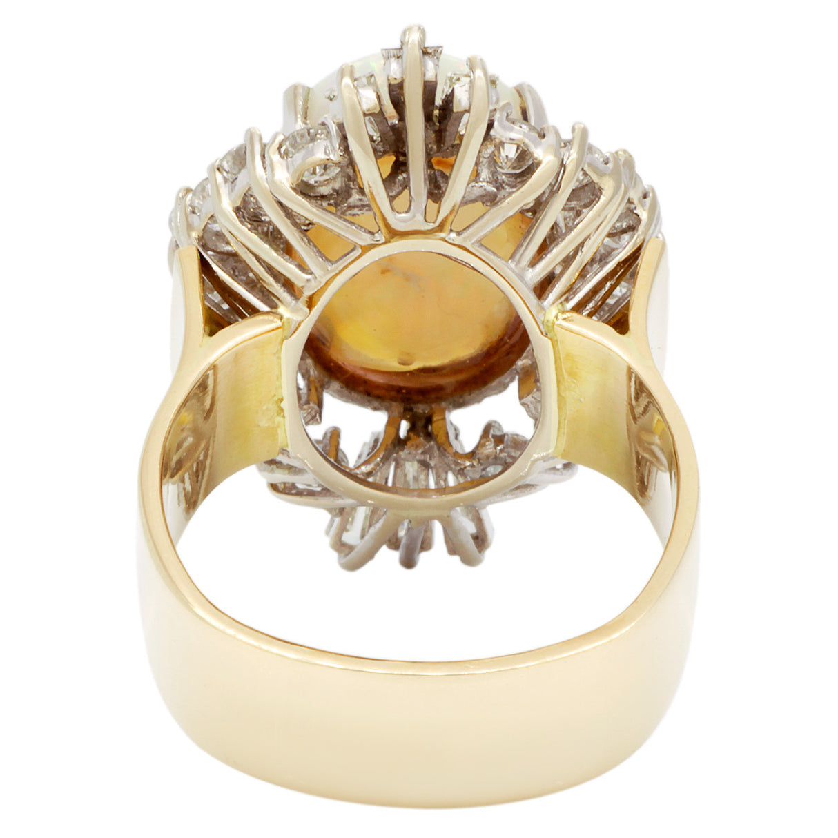 18K Yellow Gold 5.26 Carat Opal Diamond Ring Fine Jewellery Modaselle