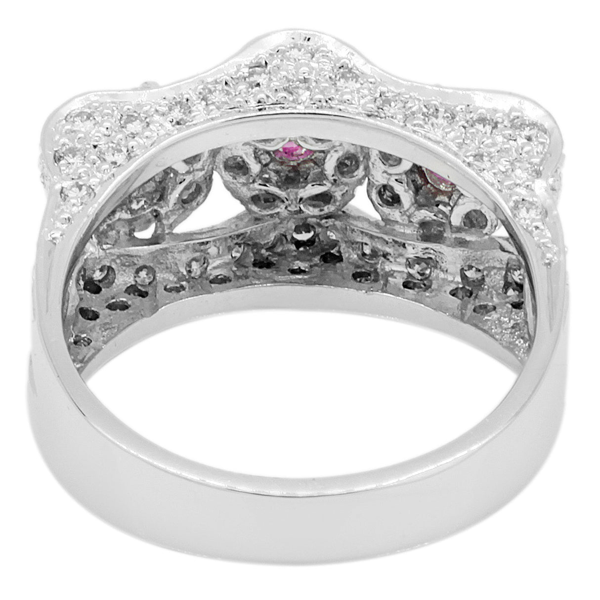 18K White Gold 0.38 Carat Pink Sapphire & Diamond Ring Fine Jewellery Modaselle
