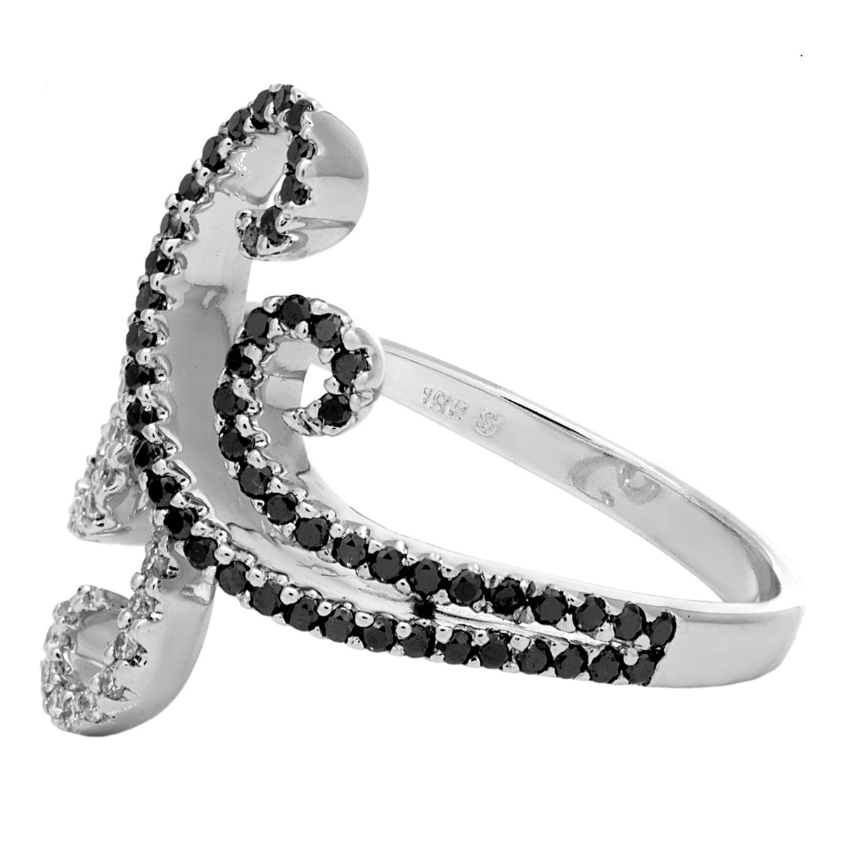 18K White Gold Black & White Diamond Ring Fine Jewellery Modaselle