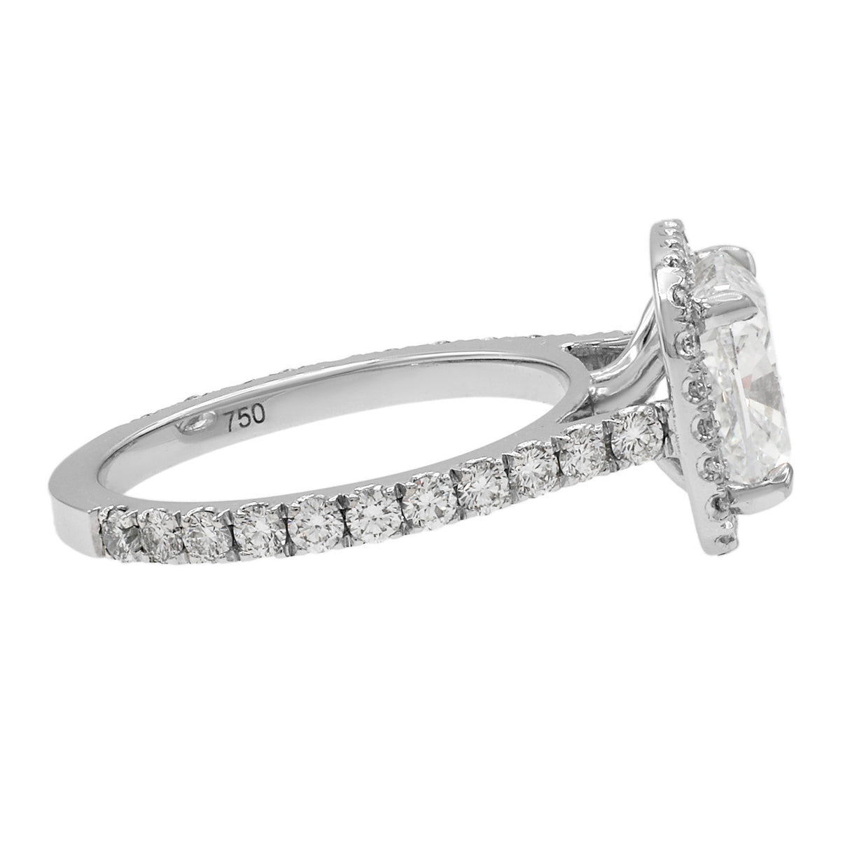 18K White Gold 3.04 Carat Cushion Cut Diamond Ring Fine Jewellery Modaselle