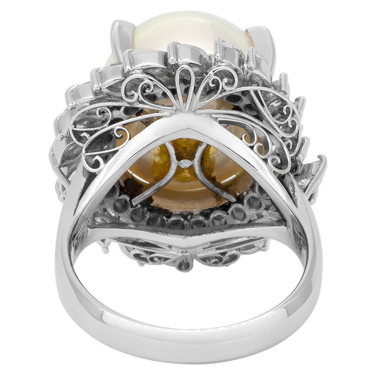 Platinum 13.6mm South Sea Pearl Diamond Ring Fine Jewellery Modaselle