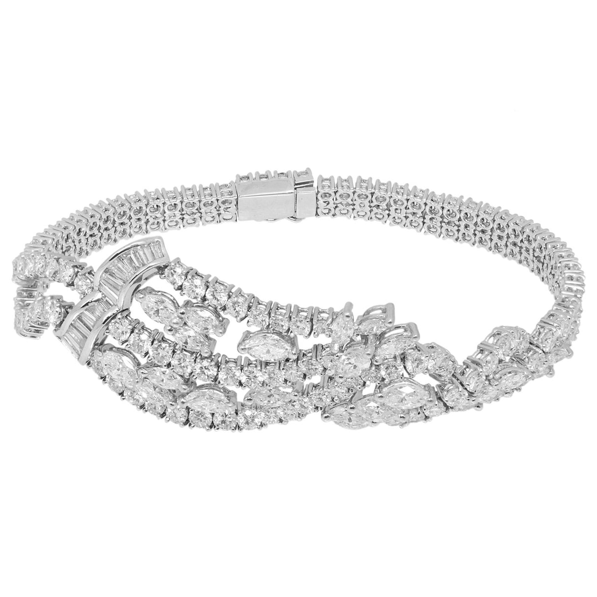 18K White Gold 9.08 Carat Diamond Bracelet Fine Jewellery Modaselle