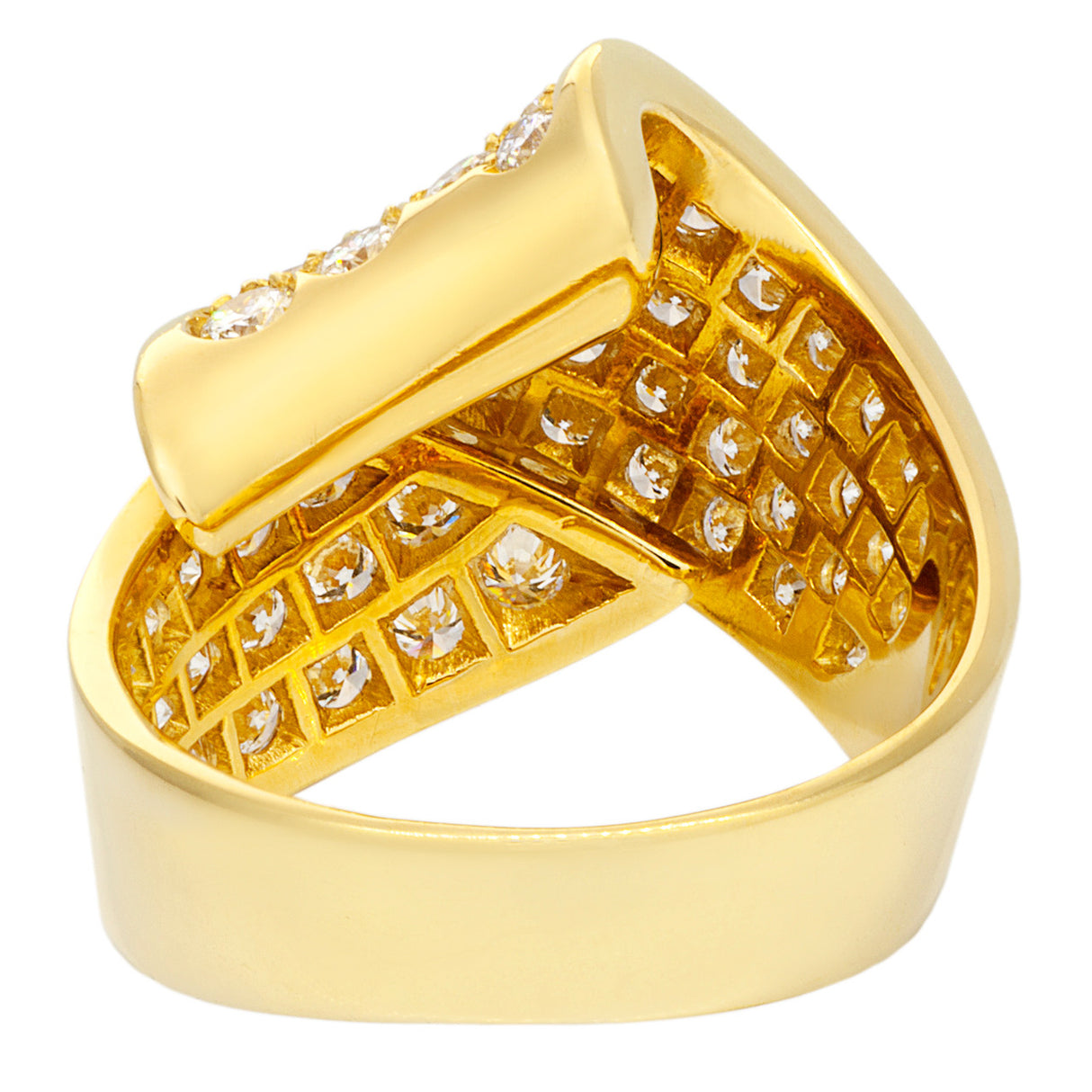 18K Gold 2.65 Carat Pave Diamond Ring Fine Jewellery Modaselle