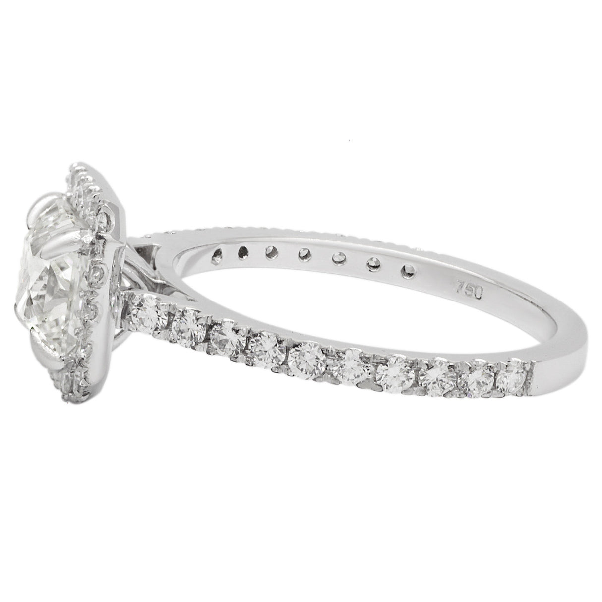 18K White Gold 1.18 Carat Radiant Cut Diamond Ring Fine Jewellery Modaselle