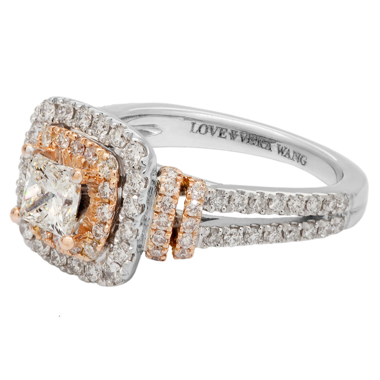 14K White Gold Vera Wang Princess Cut Diamond Ring Fine Jewellery Modaselle