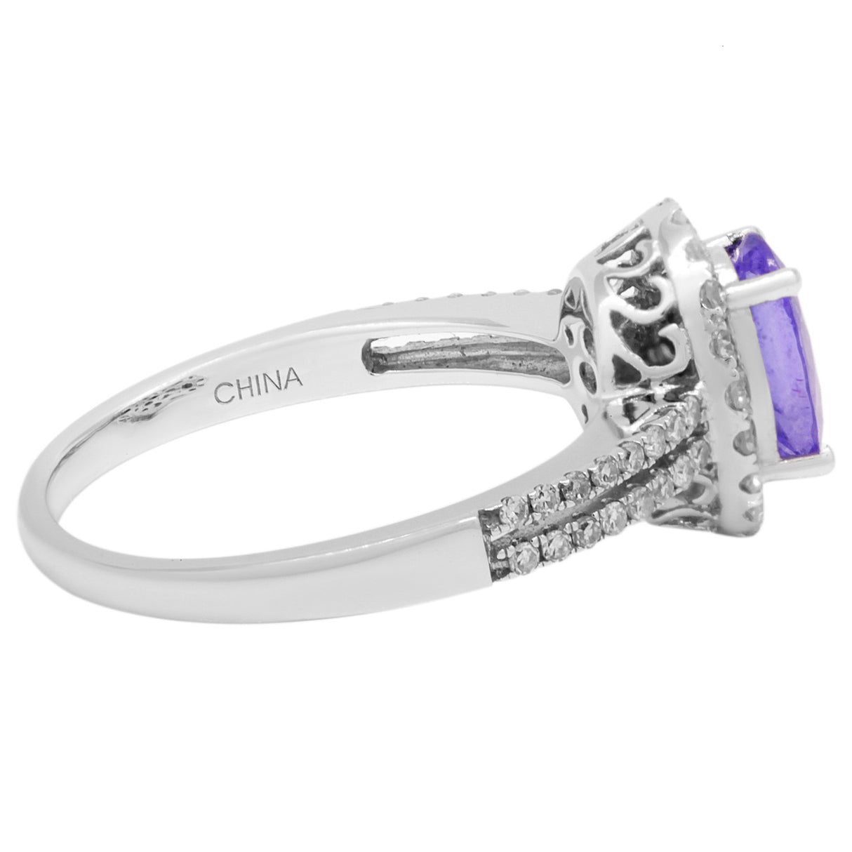 14K White Gold 1.44 Carat Tanzanite Diamond Ring Fine Jewellery Modaselle