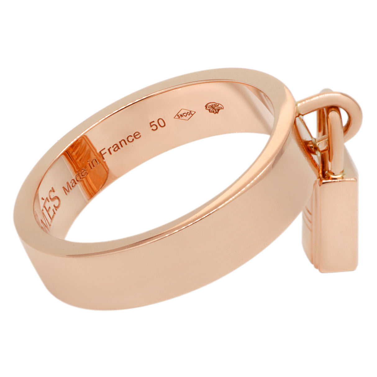 Hermes 18K Rose Gold Medium Clochette Ring Designer Jewellery Hermes