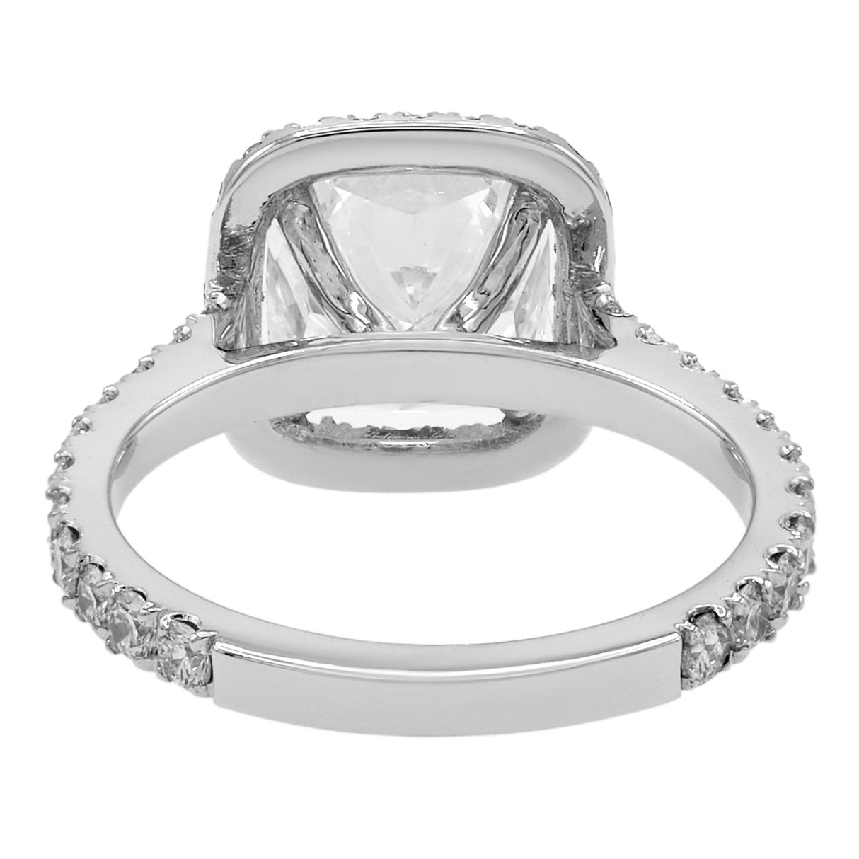 18K White Gold 3.04 Carat Cushion Cut Diamond Ring Fine Jewellery Modaselle