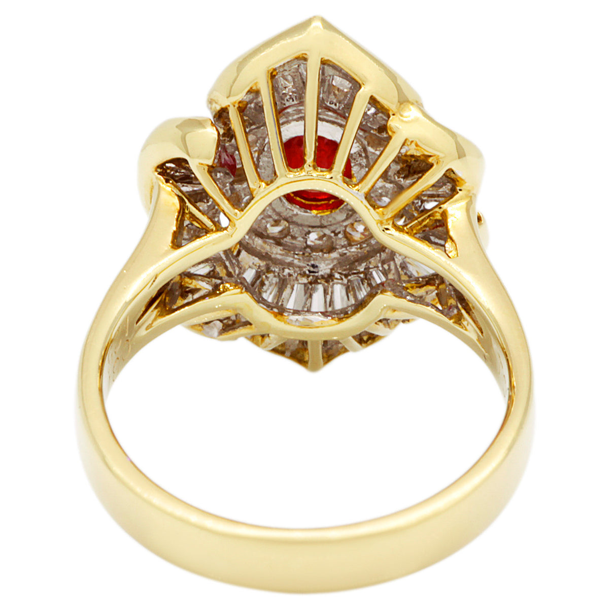 18K Yellow Gold 1.25 Carat Ruby Diamond Ring Fine Jewellery Modaselle