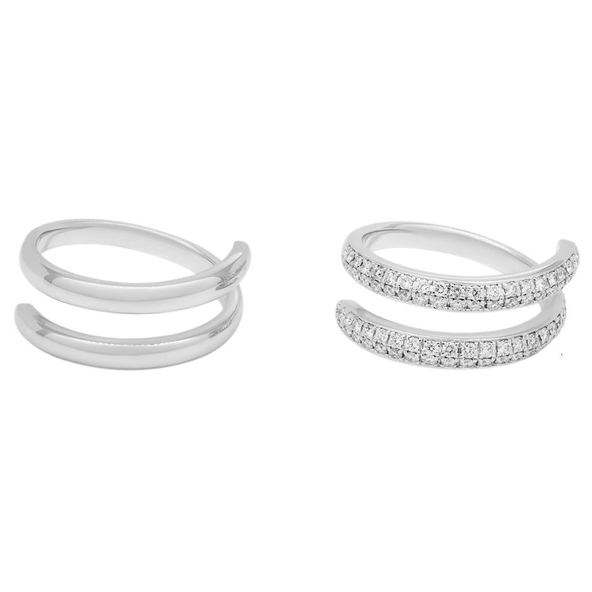 18K White Gold 1.04 Carat Diamond Coil Ring Set Fine Jewellery Modaselle