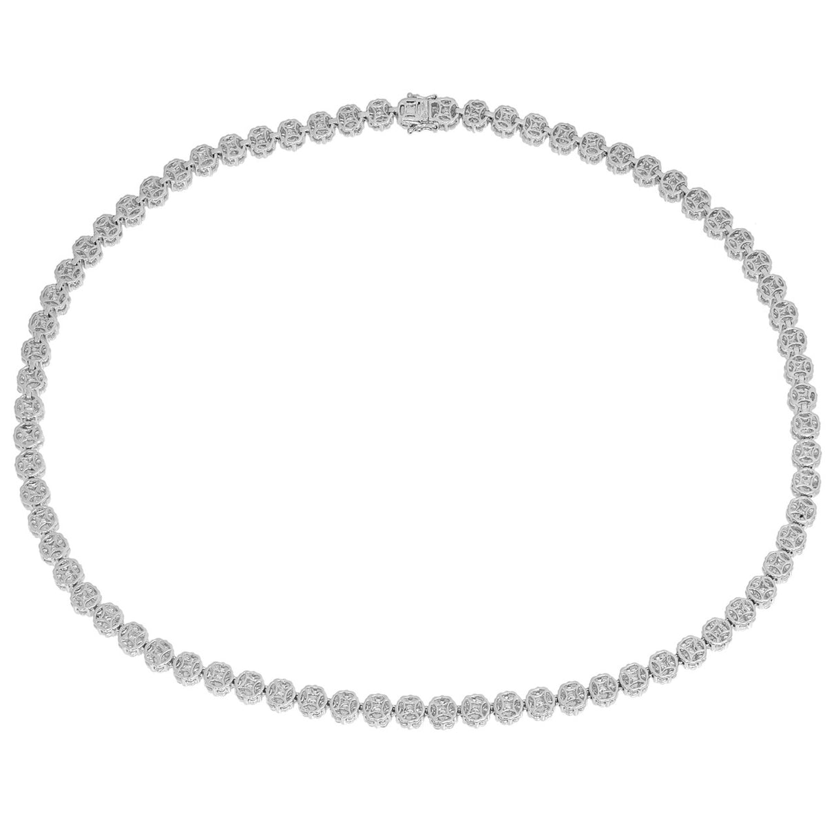 18K White Gold 12.06 Carat Diamond Riviere Necklace Fine Jewellery Modaselle