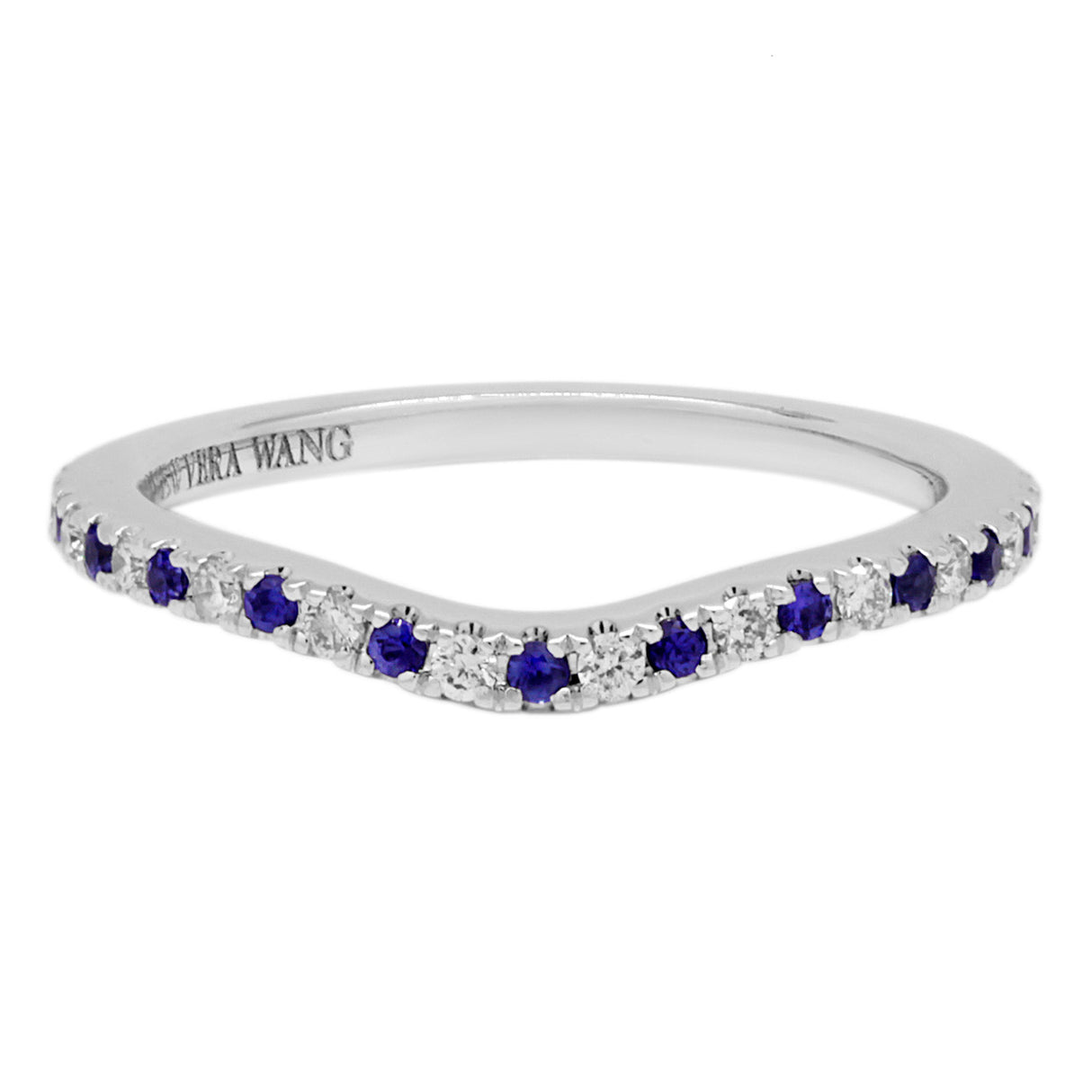 14K White Gold Vera Wang Diamond & Sapphire Wedding Band Fine Jewellery Modaselle
