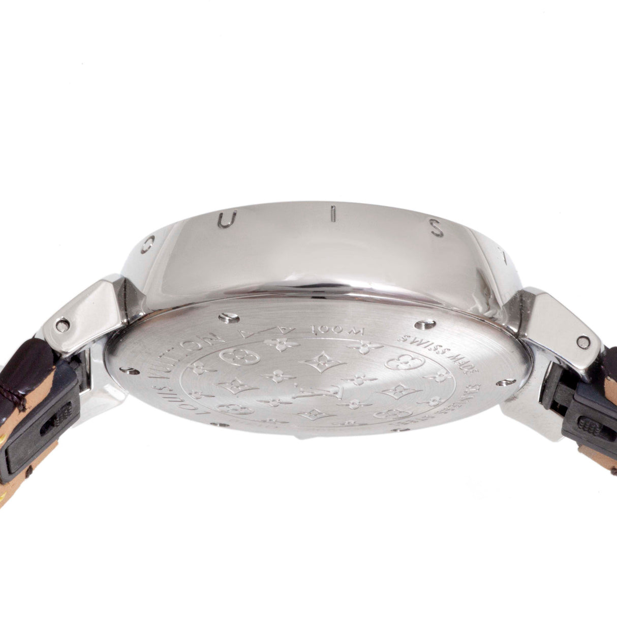 Louis Vuitton Stainless Steel & Diamond Tambour 34mm Quartz Watch Q1310 Watches Louis Vuitton