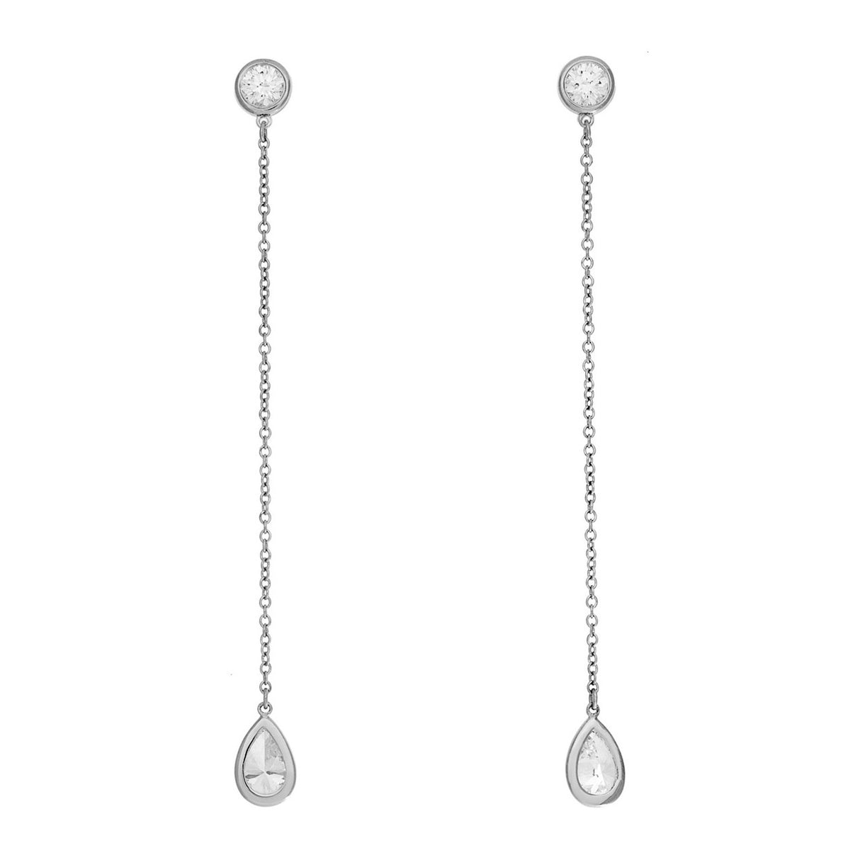 Tiffany & Co. Platinum Diamond by the Yard Drop Earrings Designer Jewellery Tiffany and Co