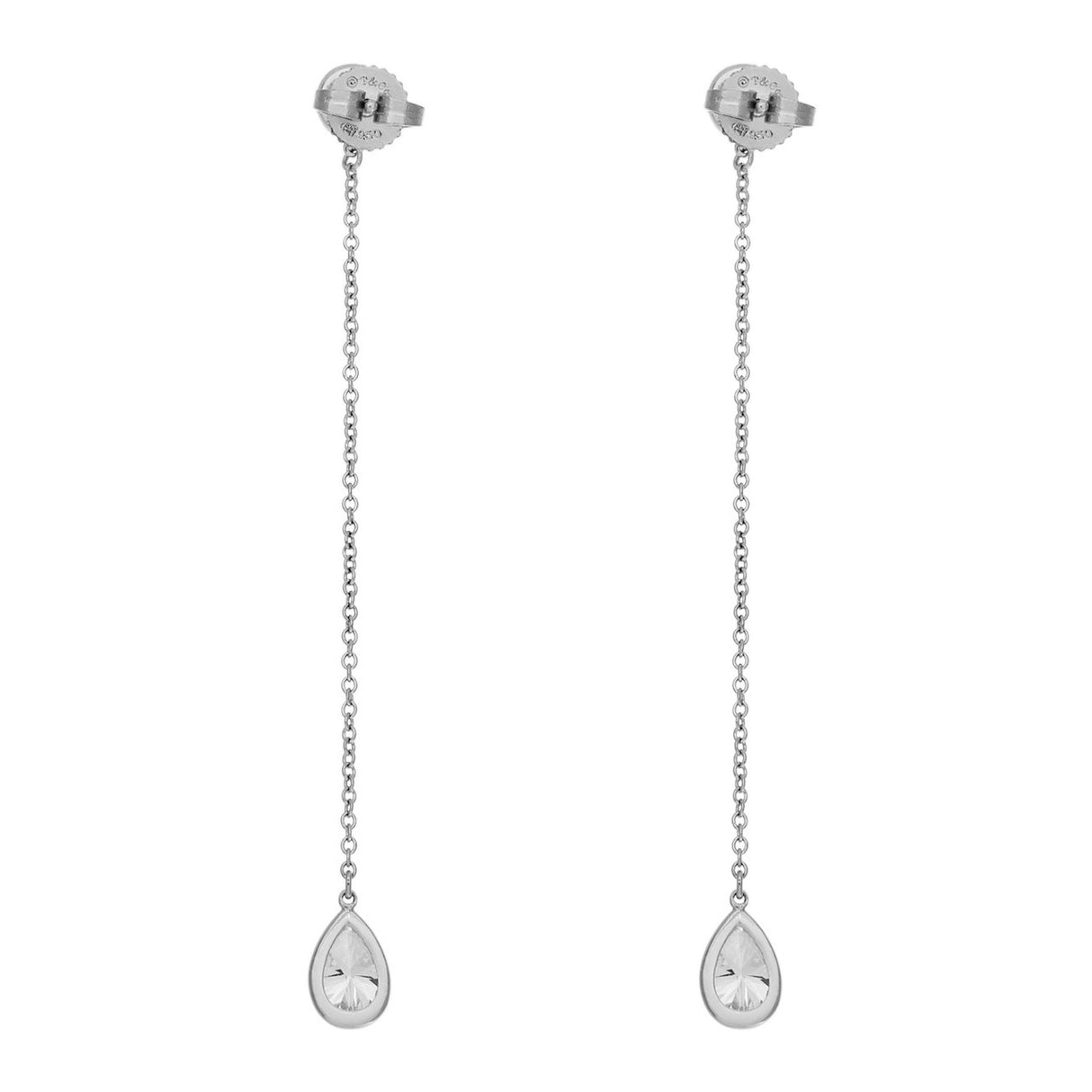 Tiffany & Co. Platinum Diamond by the Yard Drop Earrings Designer Jewellery Tiffany and Co