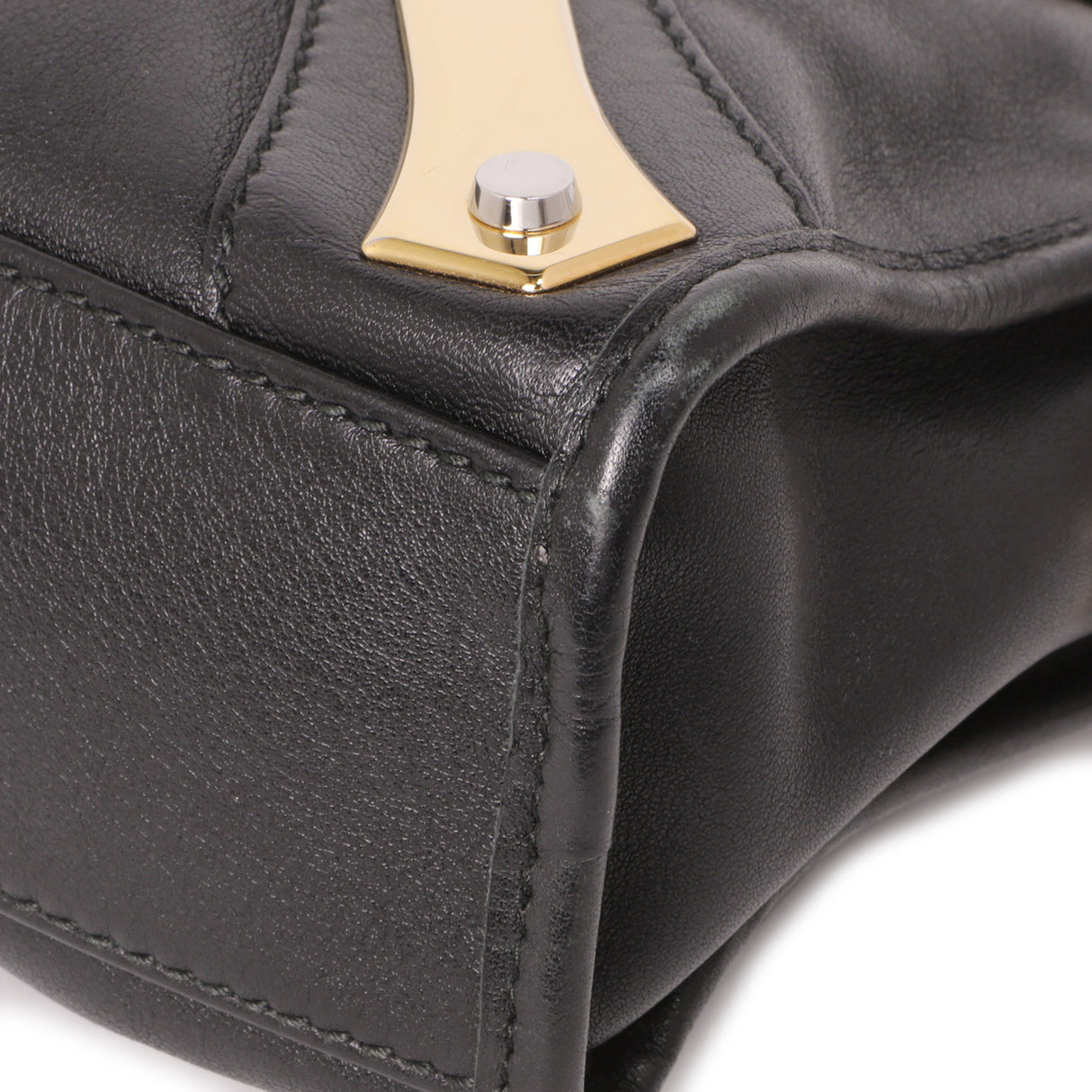 Balenciaga Black Calfskin Metal Plate Mini City Handbags Balenciaga